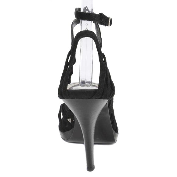 STEPHANE KELIAN Black Suede Strappy Ankle Strap Heels - Picture 4 of 6